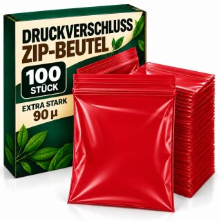 100 Extra Thick Red 4x6 cm Zip Lock Bags