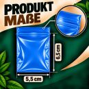 100 Baggys 5,5x6,5 cm Blau EXTRA DICK – Druckverschlussbeutel