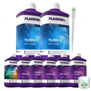 Plagron 8-Teiliges Dünger Set Hydro XL – Hydroponik Komplett-Set Nährstoffe