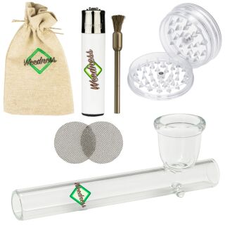 Glas Pfeife 10 cm - Mit Leaf 6-teiliges Set