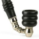 Holz-Metall-Pfeife Schräg 10 cm Schwarz – 6-teiliges Set