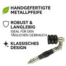 Holz-Metall-Pfeife Schräg 10 cm Schwarz – 6-teiliges Set