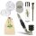 Holz-Metall-Pfeife Schräg 10 cm Schwarz – 6-teiliges Set