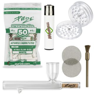 Glas-Pfeife für Aktivkohlefilter 6-teiliges Set