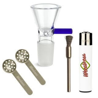 Bong Glas Steck-Kopf Blau 18,8 mm Schliff – 4er Set
