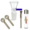 Bong Glas Steck-Kopf Blau 18,8 mm Schliff – 4er Set
