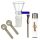 Bong Glas Steck-Kopf Blau 18,8 mm Schliff – 4er Set