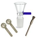 Bong Glas Steck-Kopf Blau 18,8 mm Schliff – 3er Set