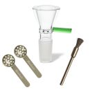 Bong Glas Steck-Kopf Grün 18,8 mm Schliff –...