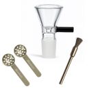 Glass Bowl for Bong, Black, 18.8 mm Joint – Set of 3