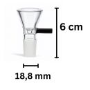 Bong Glas Steck-Kopf Schwarz 18,8 mm Schliff – 3er Set