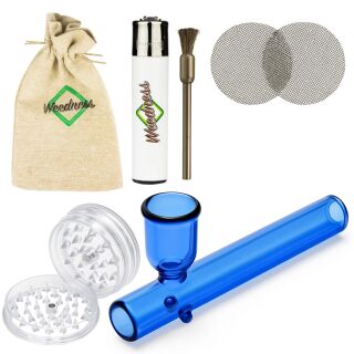 Weedness Glas-Pfeife Kawumm Blau 10 cm – 6-teiliges Set