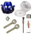 Bong Glas Kopf 14,5 mm Schliff Octopus – 5er Set