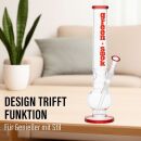 Glas Bong 18,8 mm Schliff Ø 50 mm 44 cm hoch Red Smoke