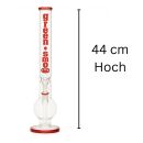 Glas Bong 18,8 mm Schliff Ø 50 mm 44 cm hoch Red Smoke