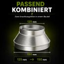 Reduzierstück 125 mm / 150 mm Metall – Lüftungsreduzierung Adapter