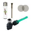 Glaspfeife mit Totenkopf 4-teiliges Set