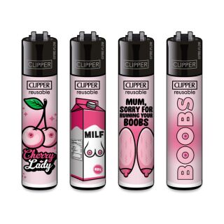 Clipper Feuerzeug Set 4 Stück FFX Boobs Serie - Limited Lighter