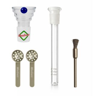Glas Chillum Adapter 18,8 mm auf 14.5 mm Schliff 11 cm Diffuser - 4-teiliges Set