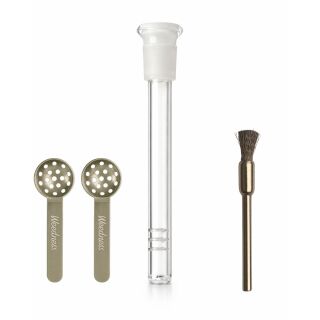 Glas Chillum Adapter 18,8 mm auf 14.5 mm Schliff 15 cm Diffuser - 3-teiliges Set