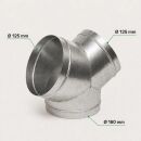 Y-Stück 160/125/125 mm Metall – Lüftung Y-Verbinder