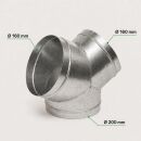 Y-Stück 200/160/160 mm Metall – Lüftung Y-Verbinder