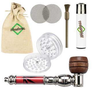 Schraub-Pfeife Metall Kunststoff und Holz 12 cm 6-teiliges Set