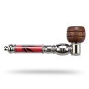 Schraub-Pfeife Metall Kunststoff und Holz 12 cm 6-teiliges Set