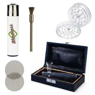 Glas-Pfeife im Koffer 10 cm 5-teiliges Set
