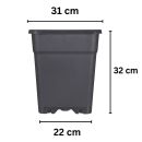 B-Ware Blumentopf ECKIG 18 Liter 32x31x31 cm Rand verkratzt
