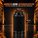 Airontek Aktivkohlefilter 500 m³/h 150 mm Flansch – 40 cm Geruchsfilter Growzelt
