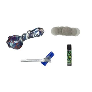 Glass pipe 13,5 cm Bubbels in a set of 4 pieces