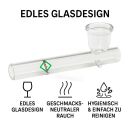 Glass Pipe 10 cm - 4-Piece Set with Leaf Design