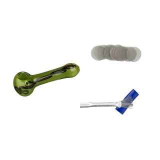 Glass pipe 12 cm Greeny in a 3-piece set