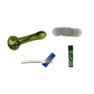 Glass pipe 12 cm Greeny in a set of 4 pieces