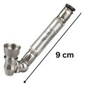 Metall-Pfeife Schräg 9 cm - Edle Weiß...