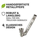 Metall-Pfeife Schräg 9 cm - Edle Weiß 4-teiliges Set